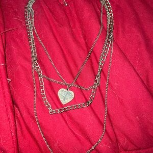 Elegant Silver Heart Pendant Necklace